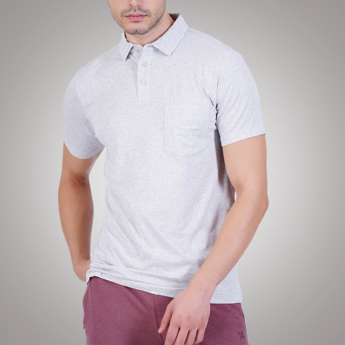 Bamboo Cotton Active Polo for Men's photograph that's made with an innovative bamboo and organic cotton fabric from Lavos Performance, a carbon neutral eco-fashion company.