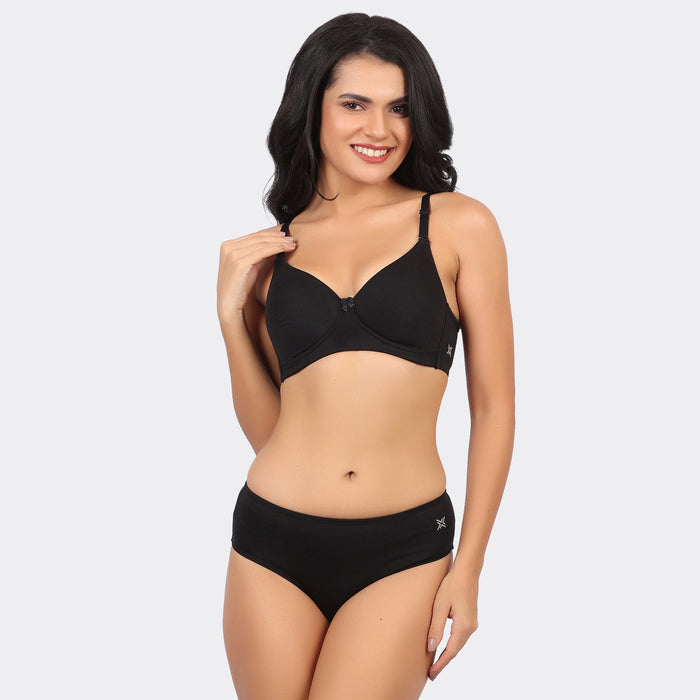 Bamboo Cotton Padded Wirefree Bra – Breathable Full Coverage Comfort