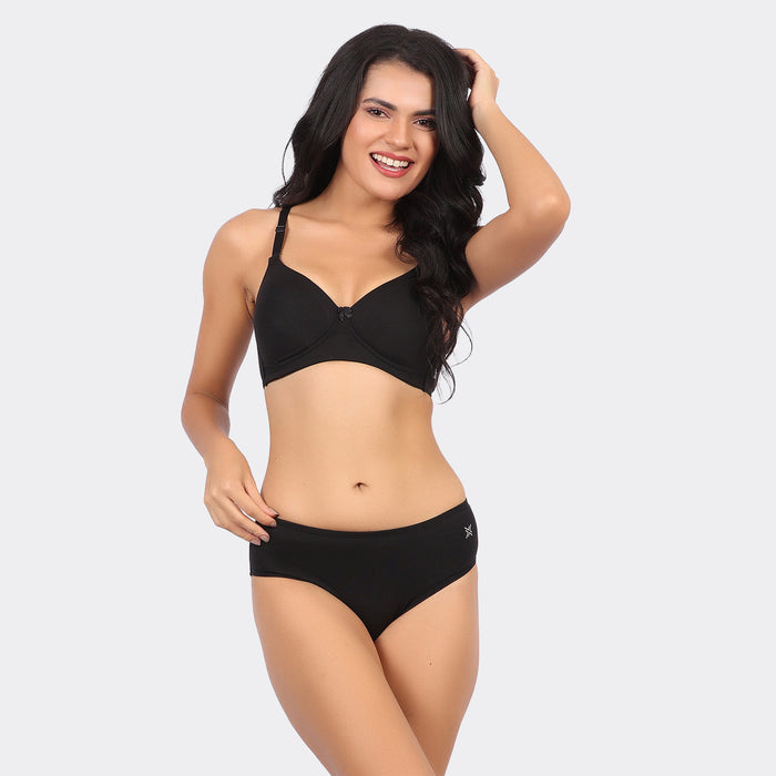 Bamboo Cotton Padded Wirefree Bra – Breathable Full Coverage Comfort