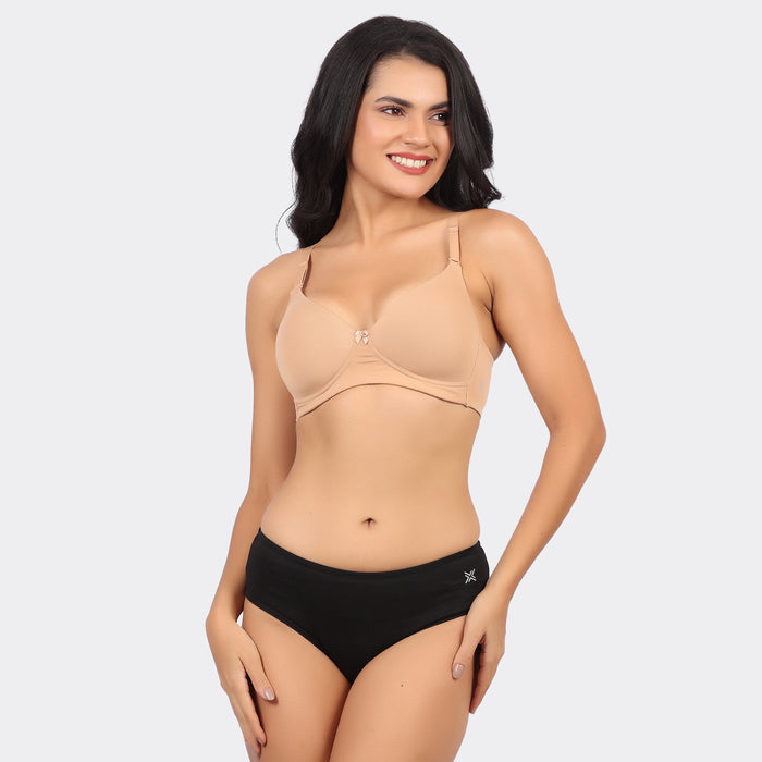 Bamboo Cotton Padded Wirefree Bra – Breathable Full Coverage Comfort