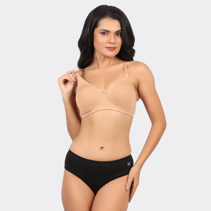 Bamboo Cotton T-Shirt Bra for Women – Non-Padded Wire-Free Full Coverage Everyday Comfort