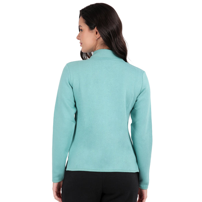 Bamboo Cotton Zipper Sweatshirt's photograph that's made with an innovative bamboo and organic cotton fabric from Lavos Performance, a carbon neutral eco-fashion company.