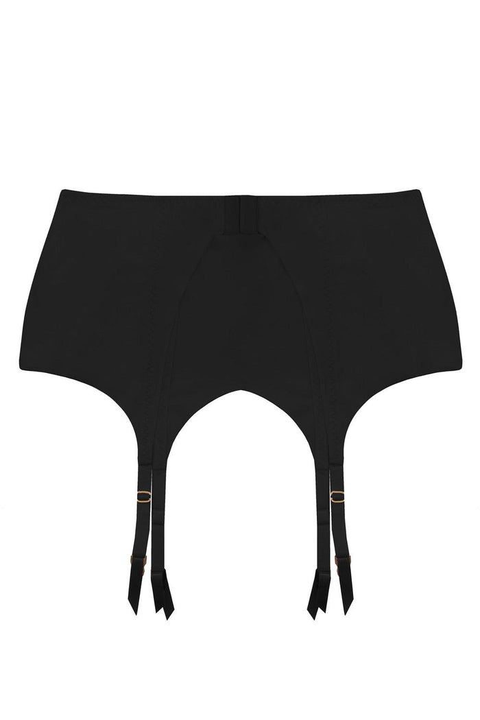 Basic black set: garter belt+seamless brazilian+stockings