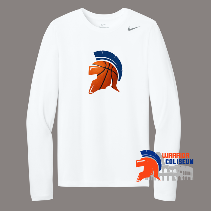BASKETBALL HELMET TEAM NIKE RLEGEND LONG SLEEVE TEE - WHITE