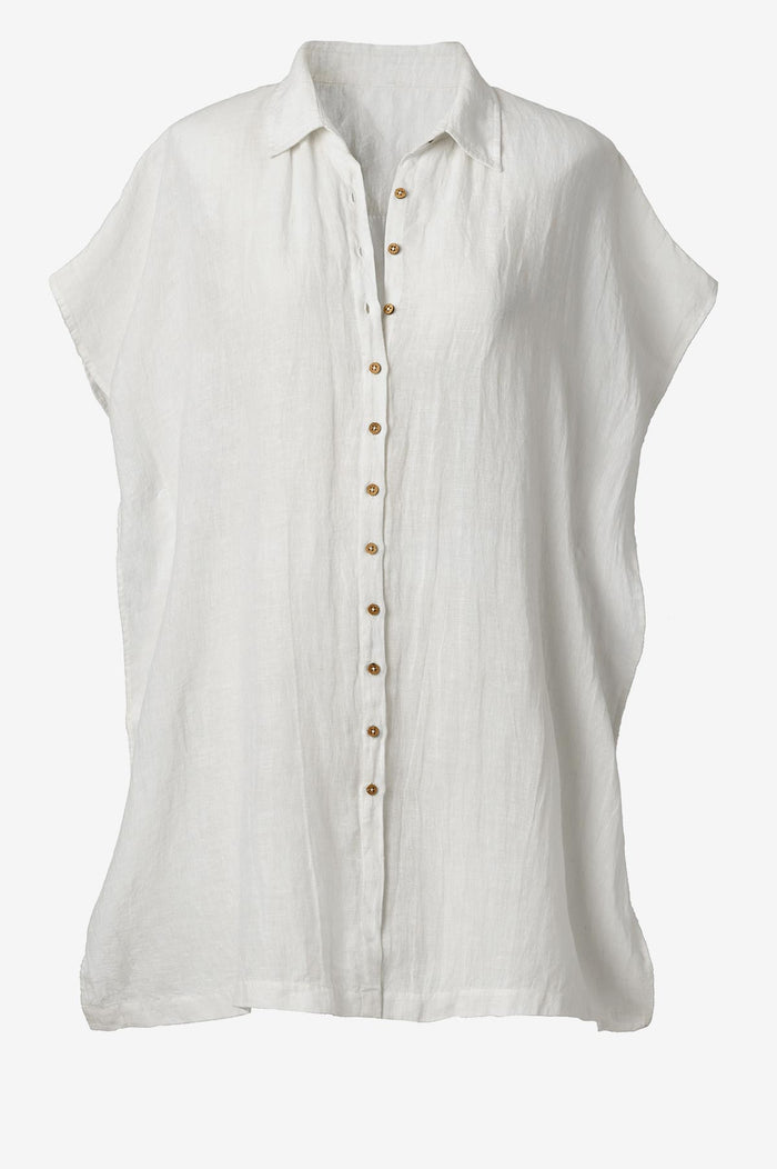 Ivory-colored oversized beach shirt