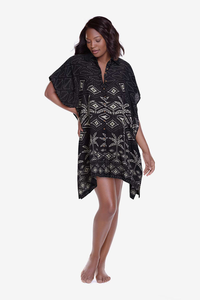 Beach Shirt Cover Up in Perla Palma