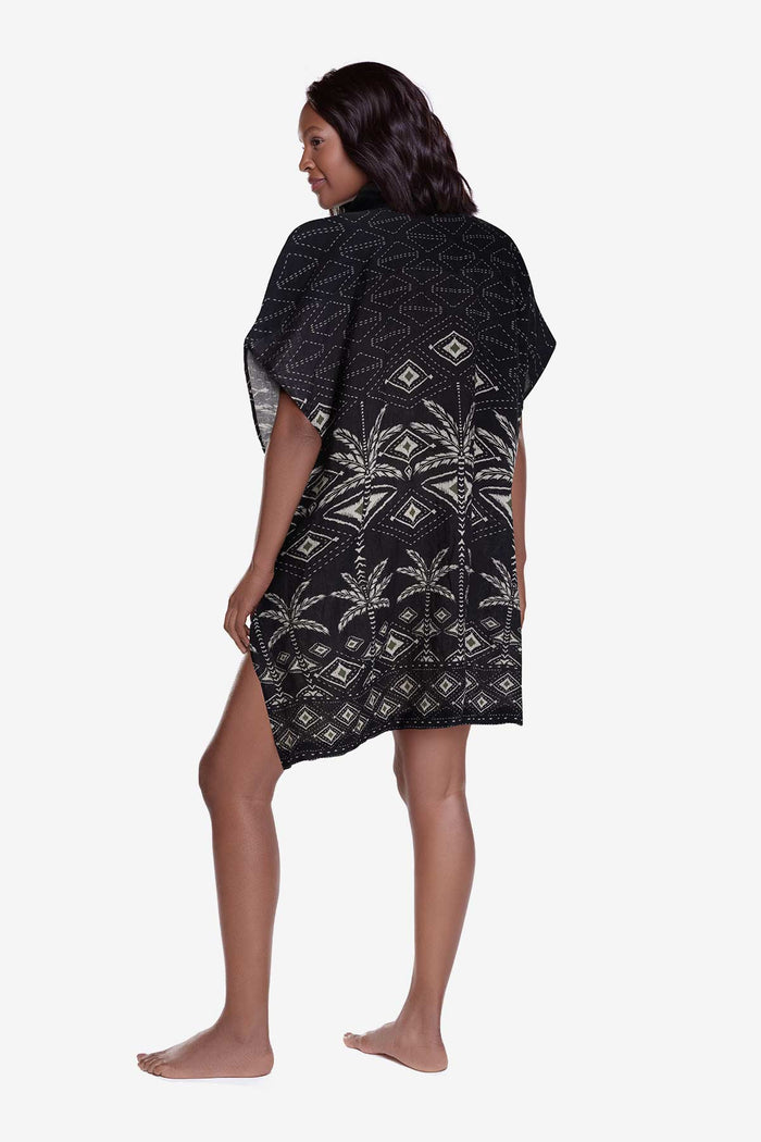 Beach Shirt Cover Up in Perla Palma