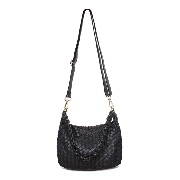 Bethany: Black Weave Leather Bags Sole Bliss Black Weave Leather