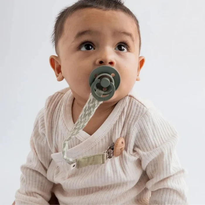 BIBS Soother Clip Braided - Dusty Pink & Baby Pink - ebebek - Black Friday