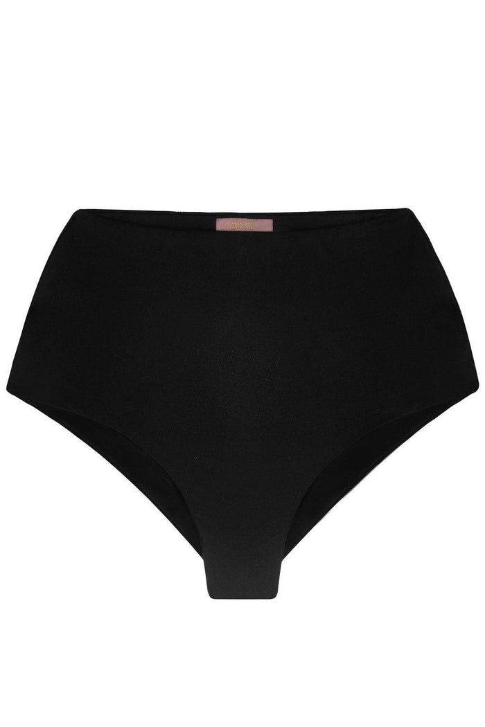 Bisectrix Black high waisted bikini bottom - yesUndress