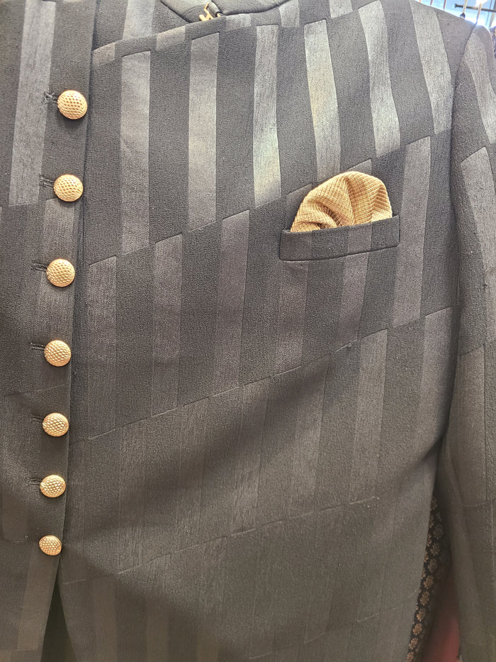 Black Striped Indo-Western Sherwani