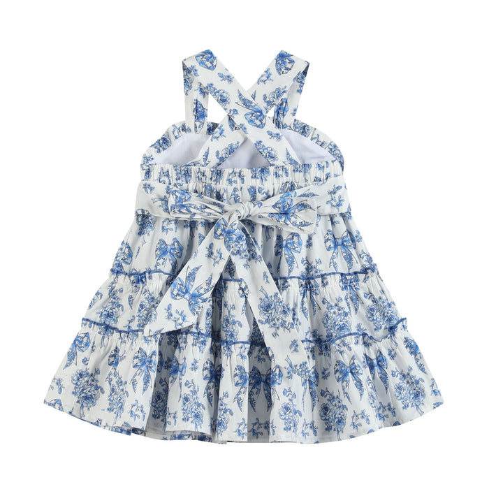 Blue and White Print Layered Sundress - Lil Cactus