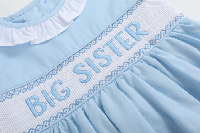 Blue Big Sister Smocked Dress - Lil Cactus