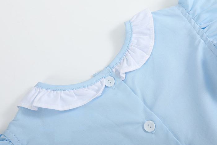 Blue Big Sister Smocked Dress - Lil Cactus