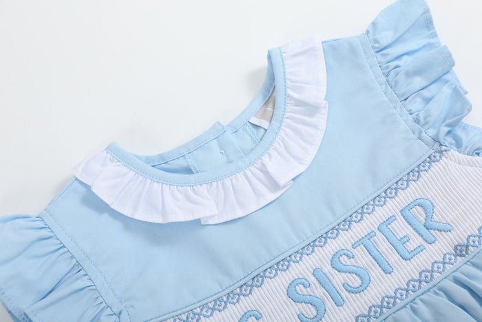 Blue Big Sister Smocked Dress - Lil Cactus