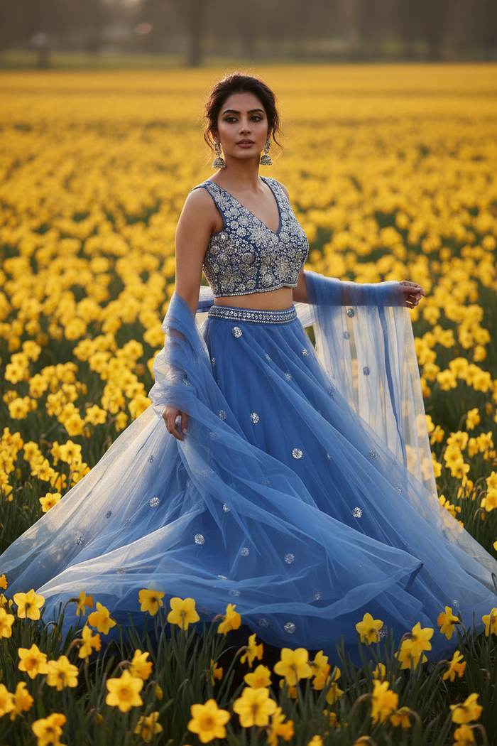 Walking Pose – Daffodil Field