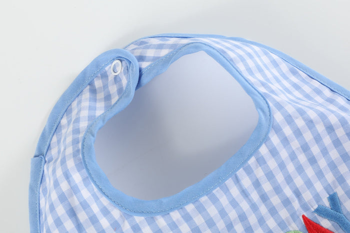 Blue Gingham 'Birthday Boy' Bib - Lil Cactus