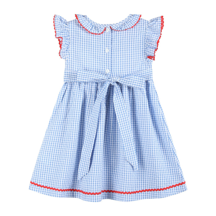 Blue Gingham Crawfish Smocked Dress - Lil Cactus
