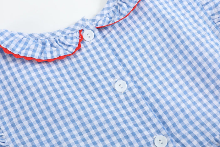 Blue Gingham Crawfish Smocked Dress - Lil Cactus