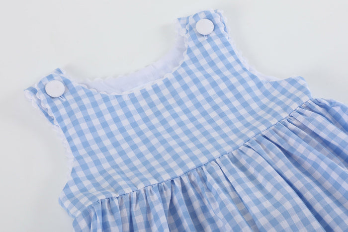 Blue Gingham Goose A Line Dress - Lil Cactus