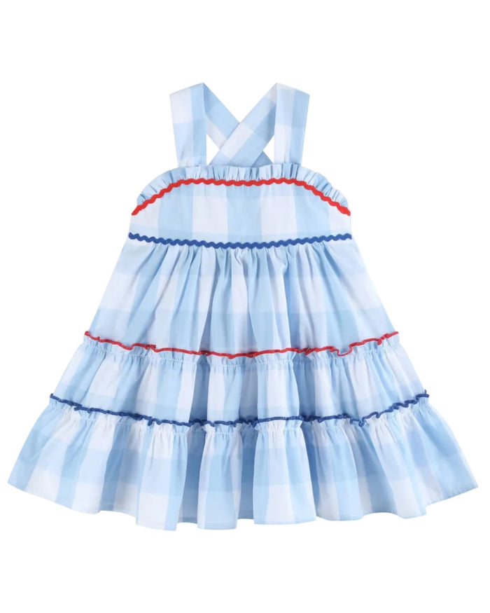 Blue Gingham Layered Sundress - Lil Cactus