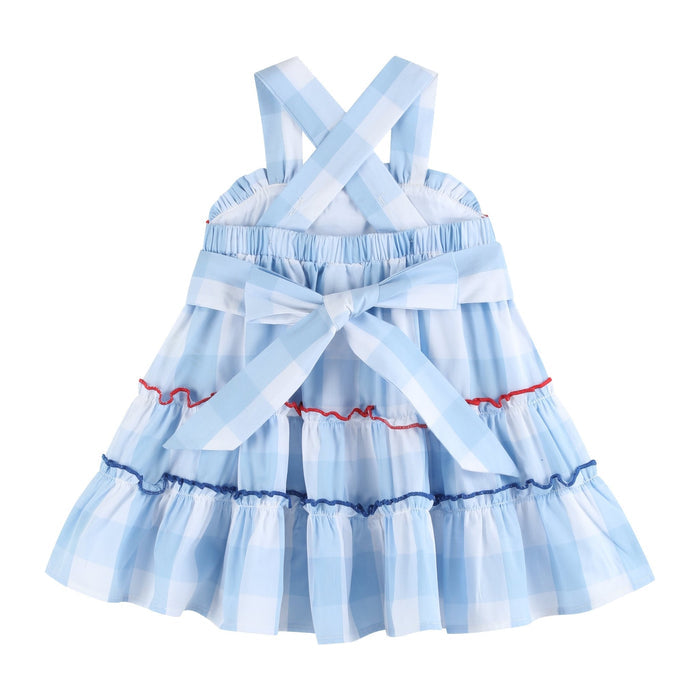 Blue Gingham Layered Sundress - Lil Cactus