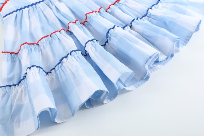 Blue Gingham Layered Sundress - Lil Cactus
