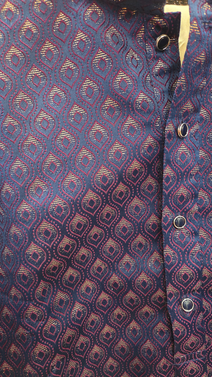 Blue Jaquard Kurta