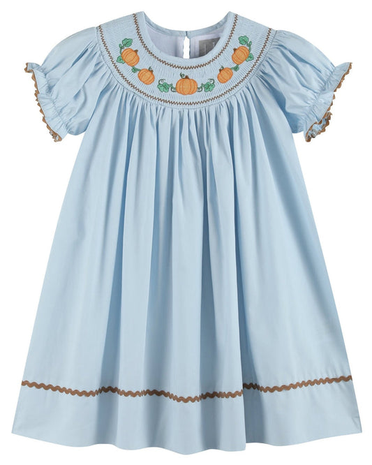 Blue Pumpkin Smocked Bishop Dress - Lil Cactus