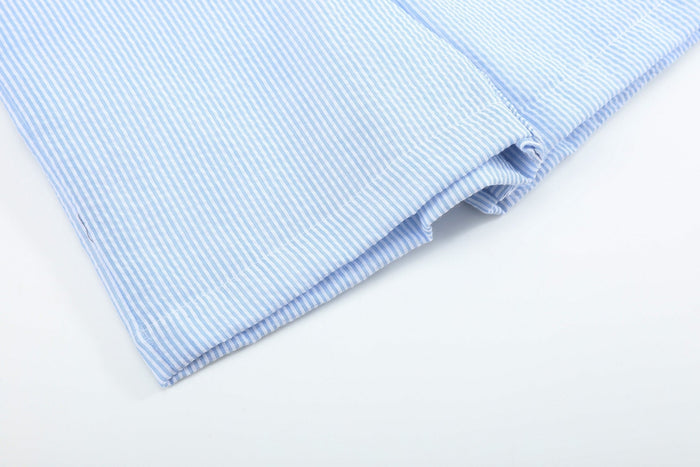 Blue Seersucker Gingham Bunny Shortall - Lil Cactus