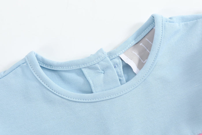 Blue Smocked Knit ABC School Dress - Lil Cactus