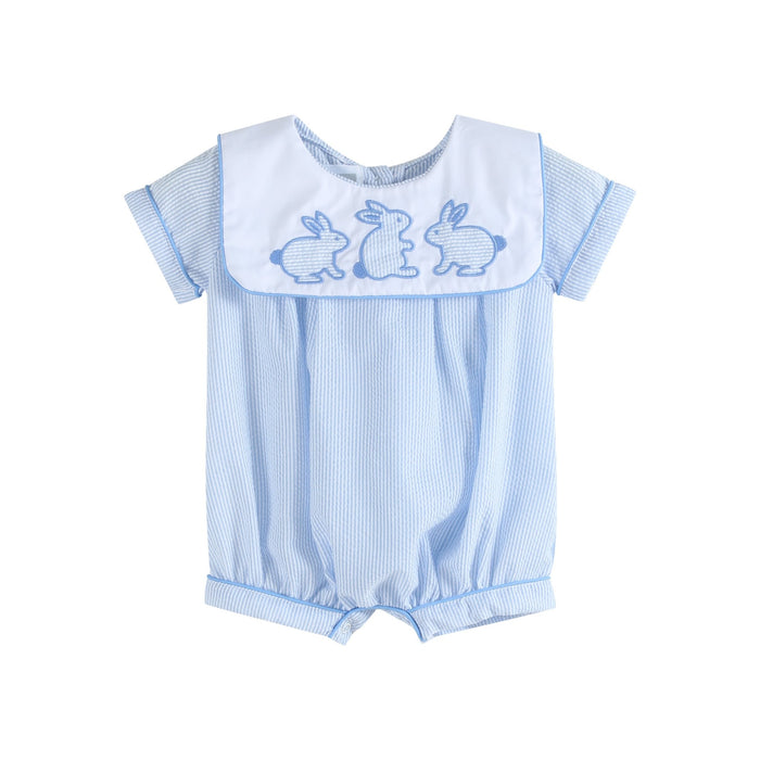 Blue Stripe Bunny Romper - Lil Cactus