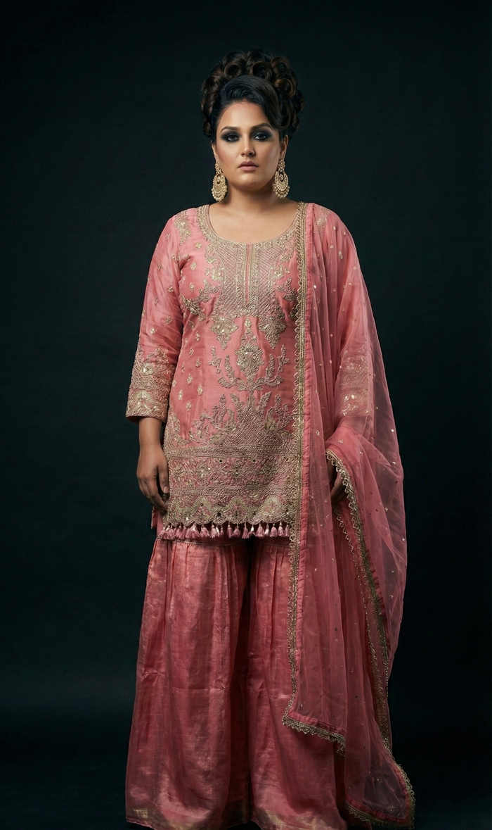 Blush Pink Sharara Set