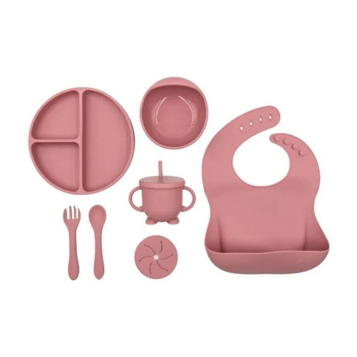 BLW Essentials Silicone Feeding Set - Dusty Rose - ebebek - Black Friday