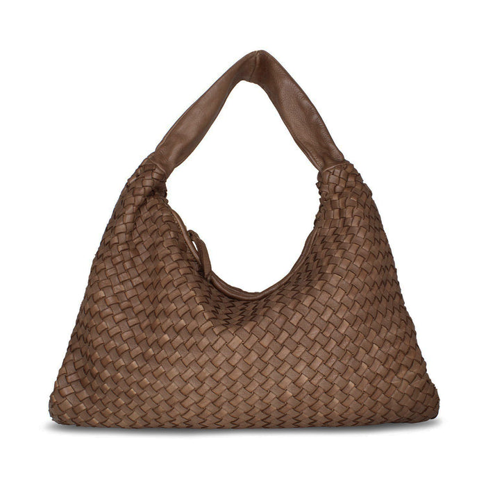 Blythe: Taupe Weave Leather Bags Sole Bliss Taupe Weave Leather