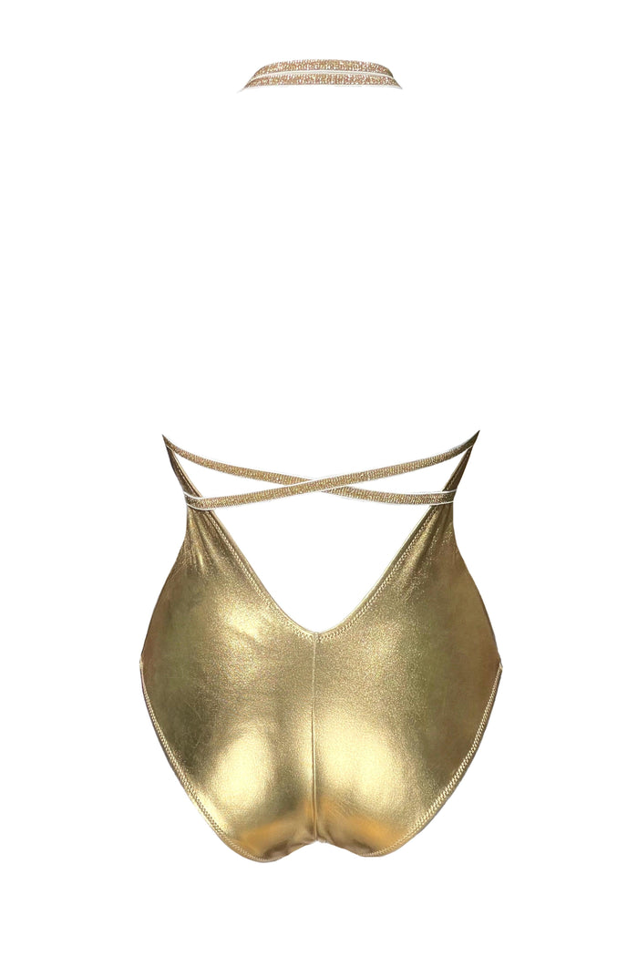 Boney gold metallic swimsuit - yesUndress