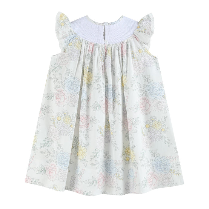 Bouquet Floral Smocked Bishop Dress - Lil Cactus