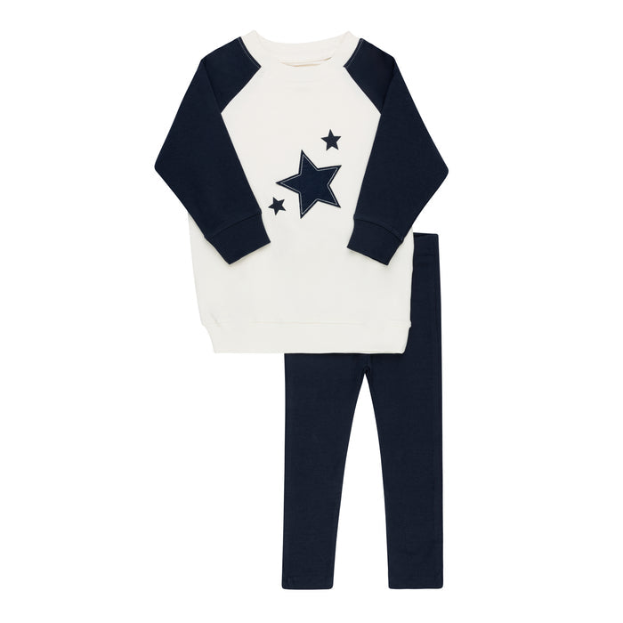 Boys 2 Piece Set – Ivory/Blue – Heart & Star