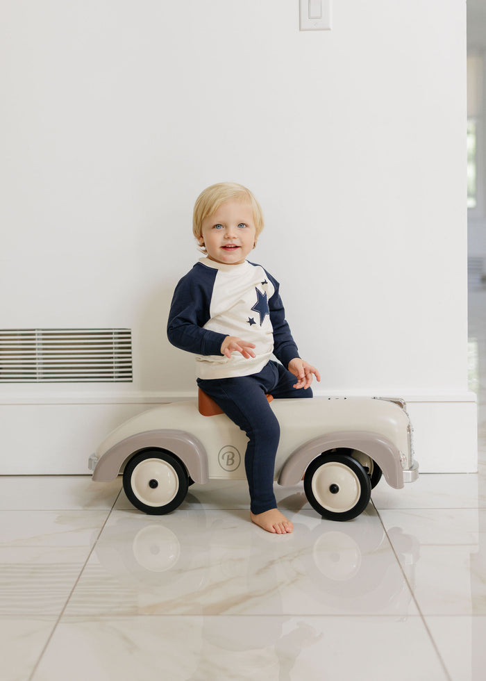 Boys 2 Piece Set – Ivory/Blue – Heart & Star
