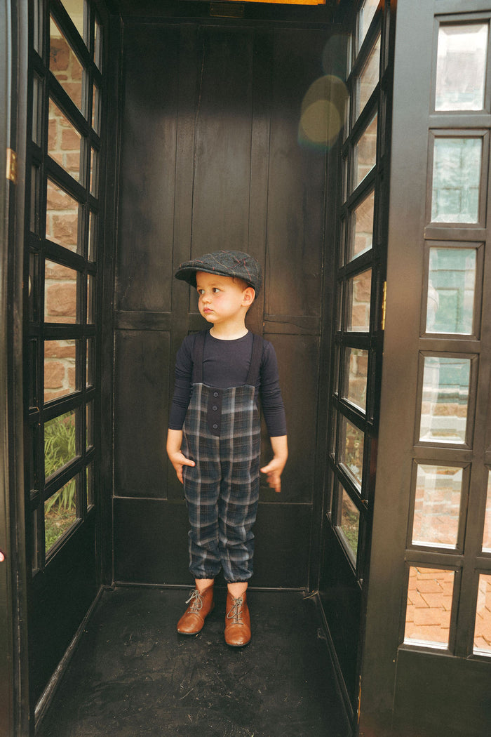 Boys Overalls – Blue – Plaid