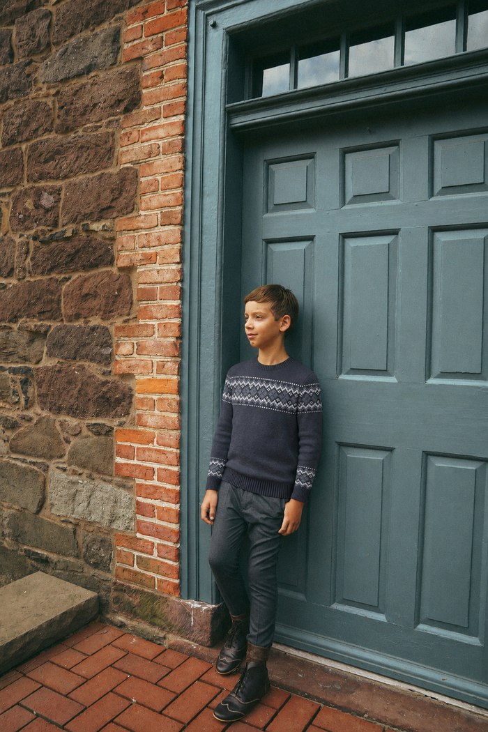 Boys Pullover Sweater – Blue – Fair Isle