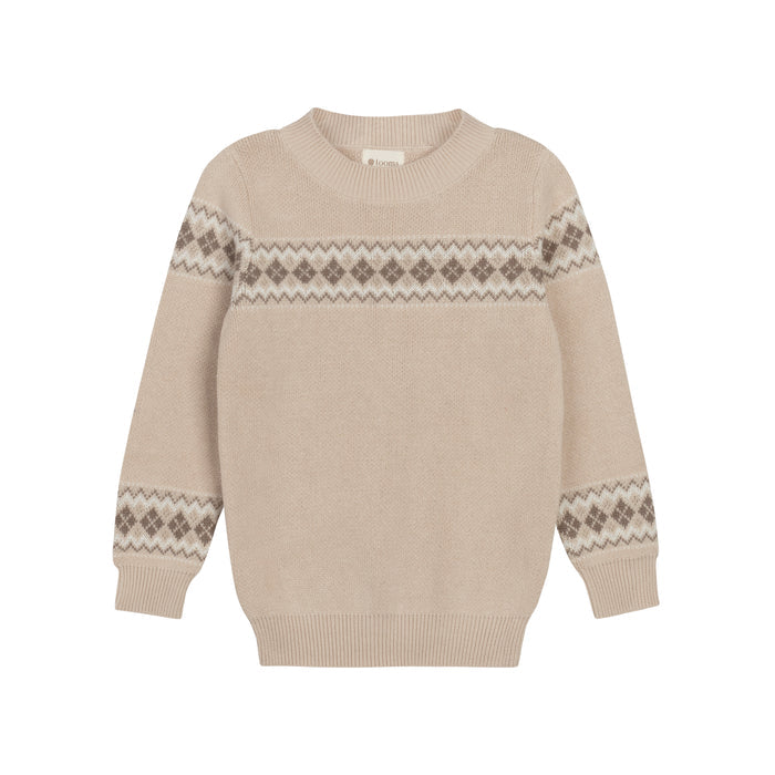 Boys/Girls Pullover– Taupe – Fair Isle