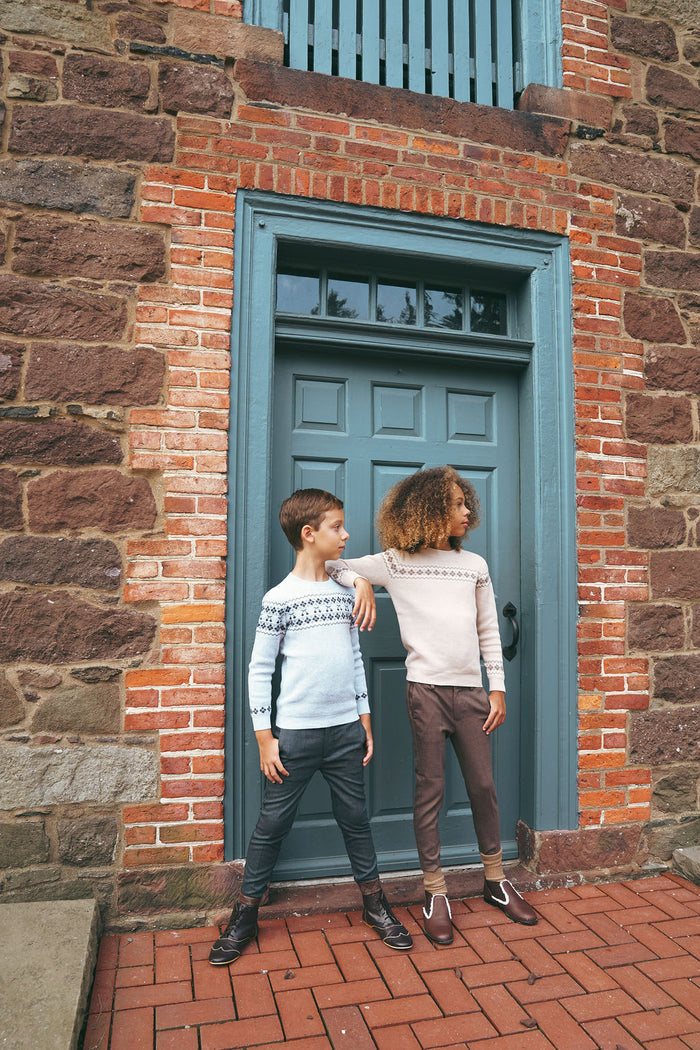 Boys/Girls Pullover– Taupe – Fair Isle