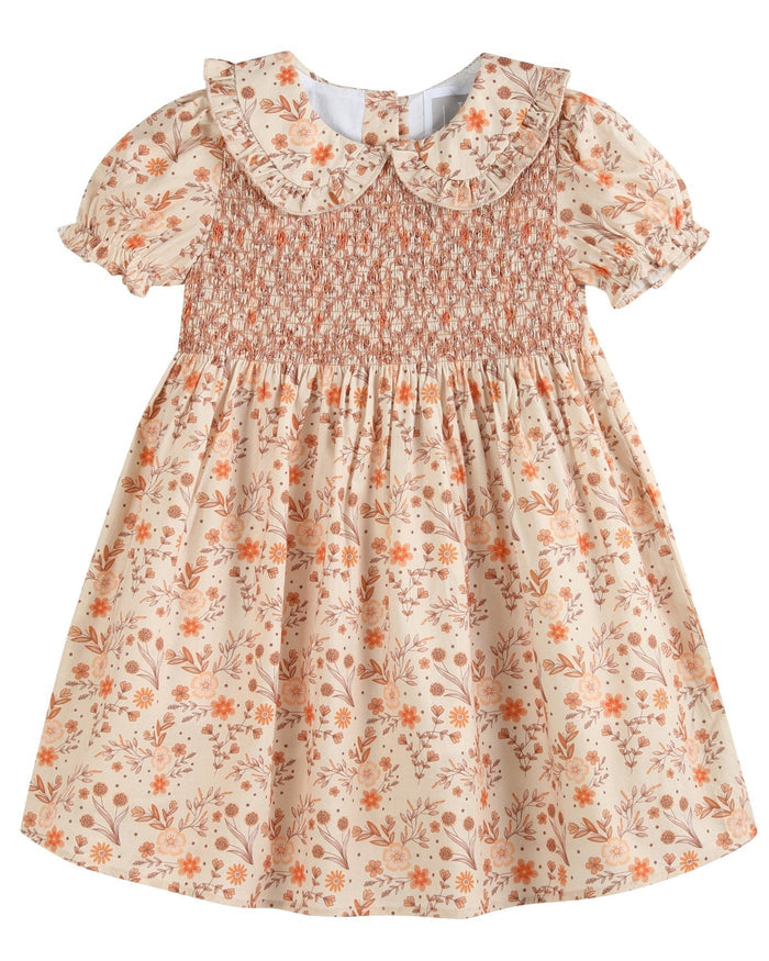Brown Floral Collared Dress - Lil Cactus