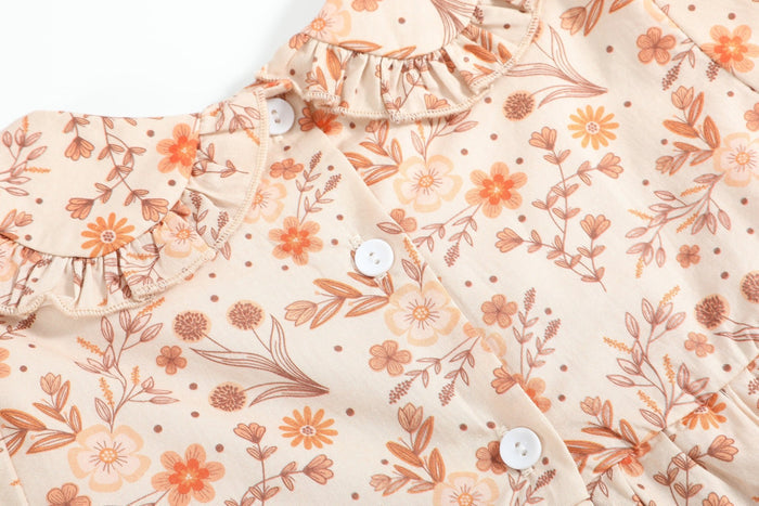 Brown Floral Collared Dress - Lil Cactus