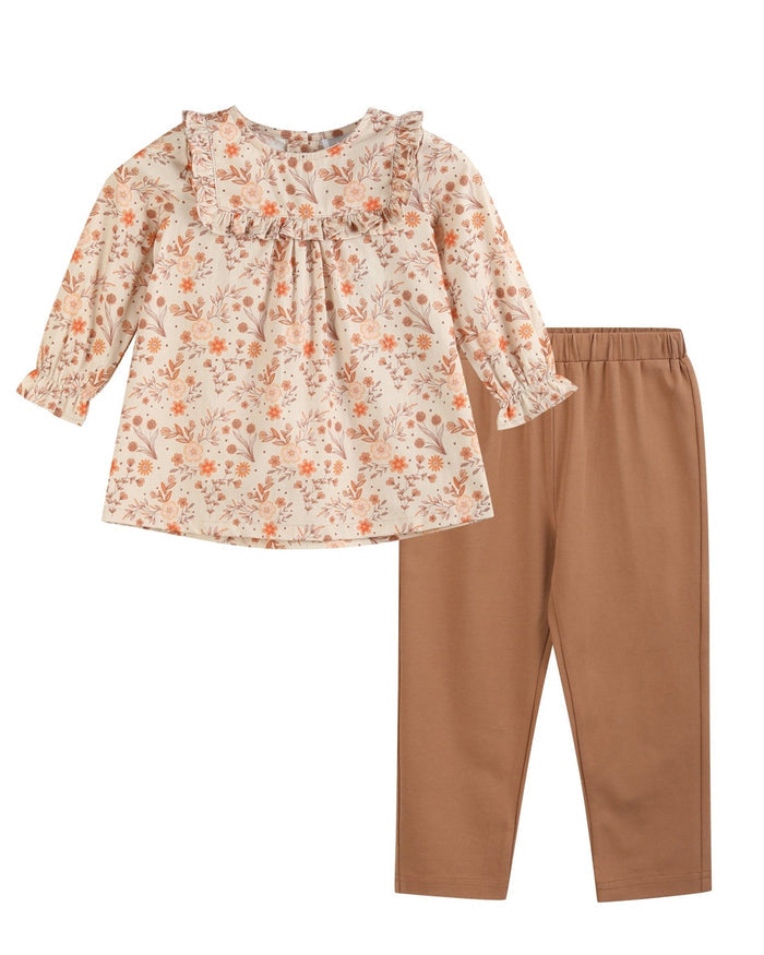 Brown Floral Tunic and Leggings Set - Lil Cactus