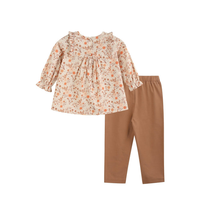 Brown Floral Tunic and Leggings Set - Lil Cactus