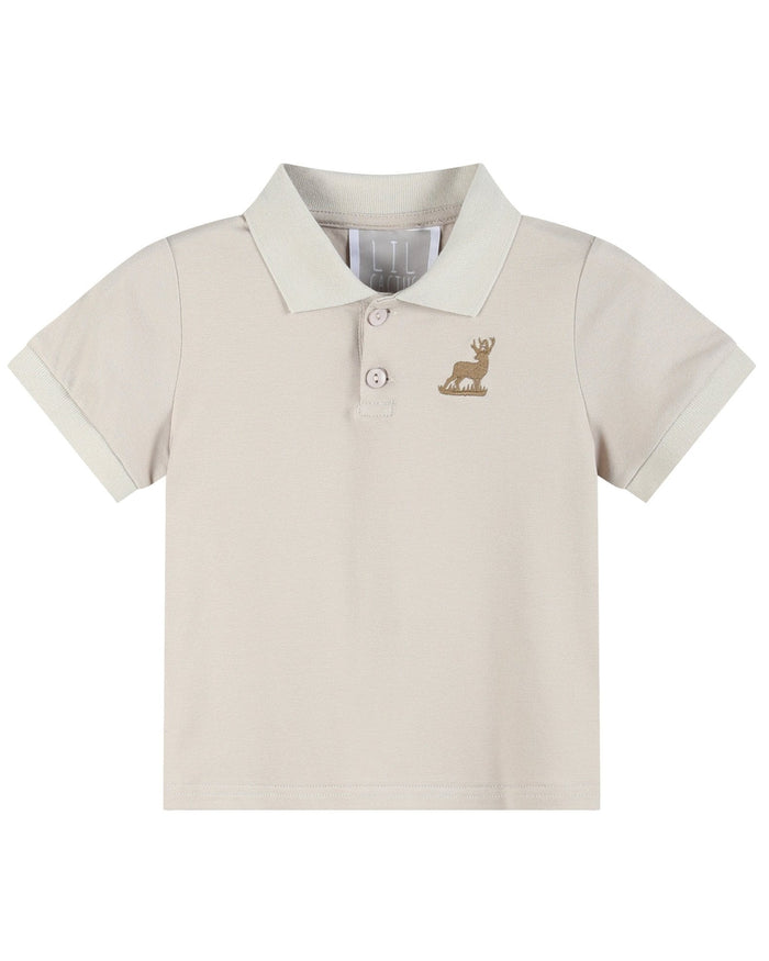 Brown Mule Deer Polo Shirt - Lil Cactus