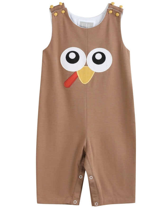 Brown Turkey Face Overalls - Lil Cactus