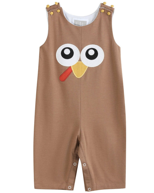 Brown Turkey Face Overalls - Lil Cactus